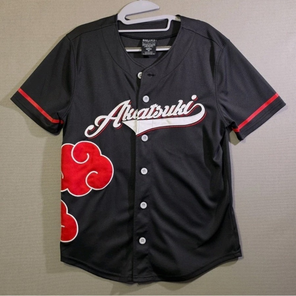 Naruto Shippuden Anime Akatsuki Itachi Baseball Jersey Sz Xs BoxLunch Exclusive
